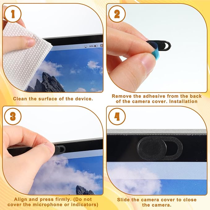 50 Pcs Webcam Cover Slide, 0.023 Inch Ultra-Thin Universal Camera Privacy Cover - Image 3