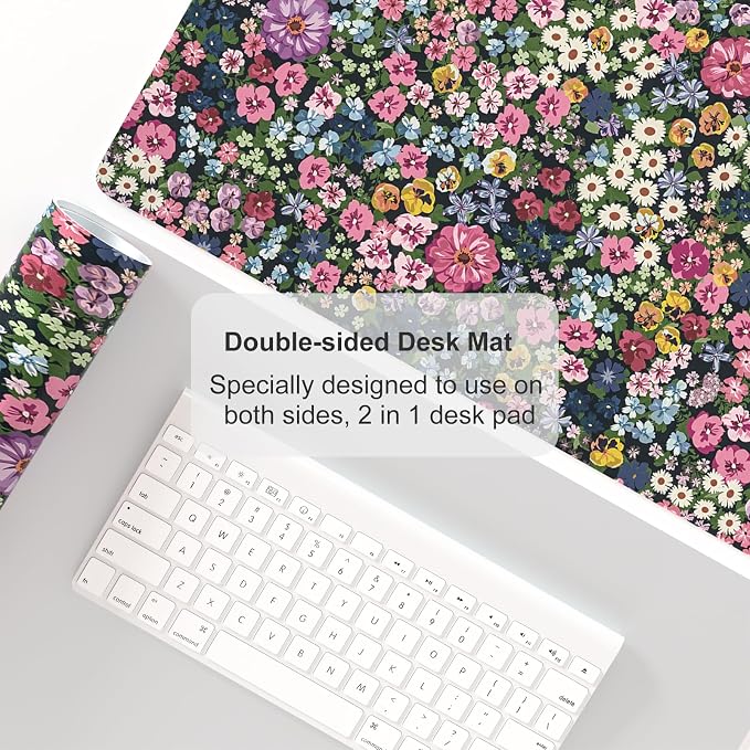 Colorful Star Large Mouse Pad, Floral Desk Mat Office Supplies, Waterproof Faux - Image 4