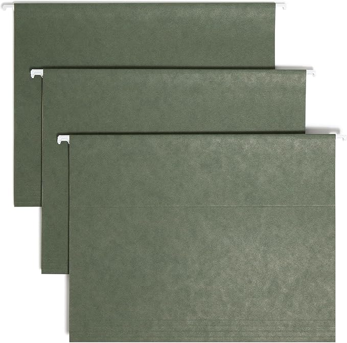 Smead Hanging File Folder, 1/5-Cut Adjustable Tab, Letter Size, Standard Green by SMEAD