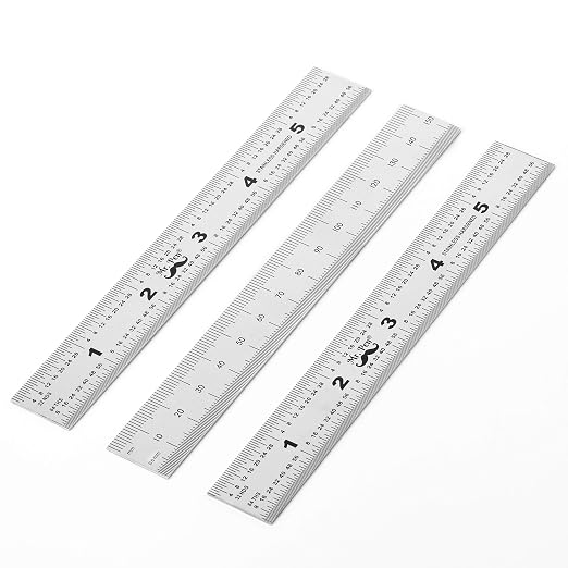 Mr. Pen- Machinist Ruler, 3 Pack, 6 Inch, Stainless Steel Metric & Imperial | by MrPen