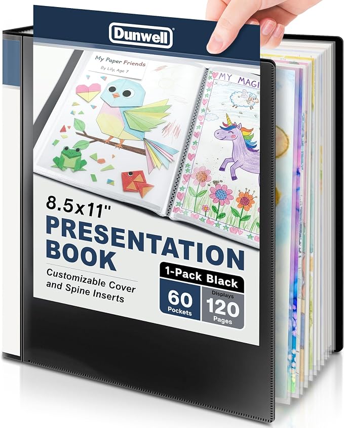Dunwell Presentation Binder 60-Pocket, Displays 120 Pages, 8.5x11 Portfolio by Dunwell