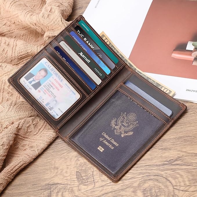 Polare Luxury RFID Blocking Leather Passport Holder Travel Wallet - Image 3