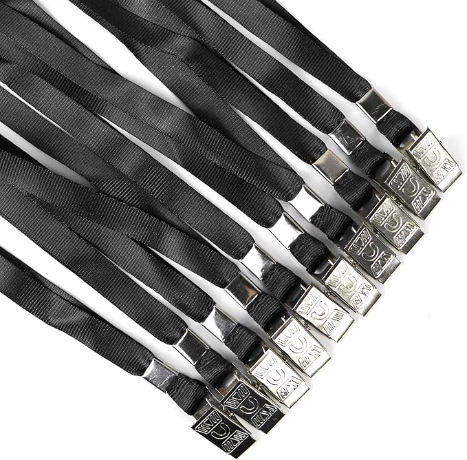 Ollain Lanyards for Id Badges Nylon Neck Flat Cruise Lanyard Bulldog Clips - Image 4