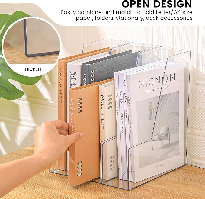 CiWiVOKi Vertical File Holder, PET Desk Organizer, 2 Pack - Image 4
