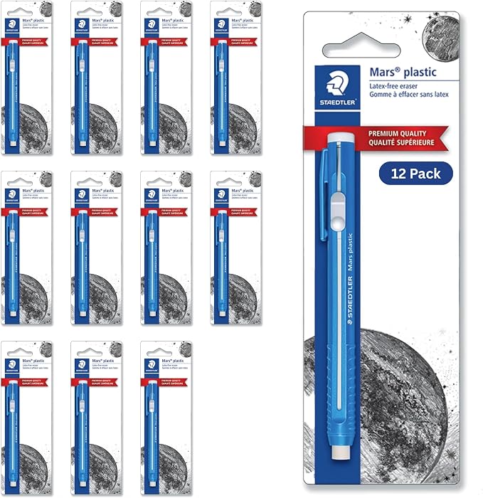 STAEDTLER Mars Plastic Eraser Pen, 12 Total Count German-Made Retractable by Staedtler