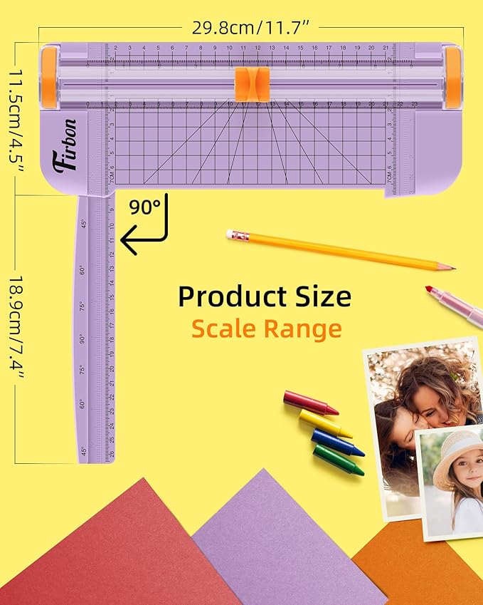 Firbon Purple A5 Paper Cutter, Straight Small Paper Trimmer - Image 5