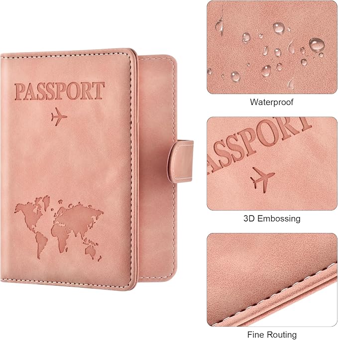 Eoehro Passport Holder for Travel Essentials, Passport Wallet Cover Case for - Image 5
