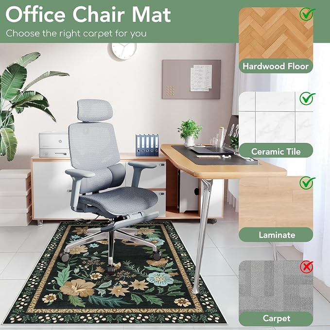 Office Chair Mat for Hardwood Floor&Tile Floor, Under Desk Rug for Rolling - Image 3
