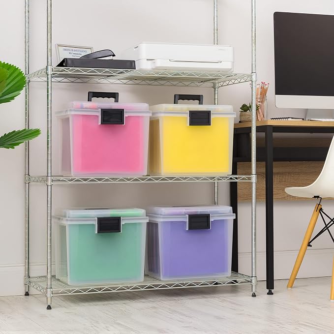 IRIS USA File Box WeatherPro Portable File Organizer Plastic File Box - Image 7