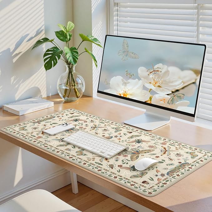 iCasso Beige Large Mouse Pad, Desk Matt - Image 7