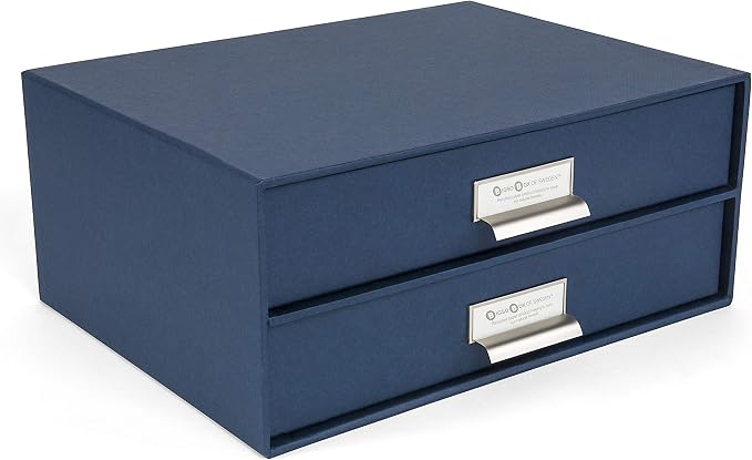 Bigso Box of Sweden Birger 2-Drawer Fiberboard Label Frame Document Letter Box by Bigso
