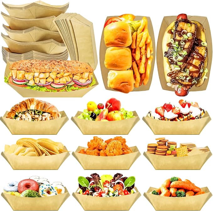 150 Pack 3LB Paper Food Boat Trays Disposable Paper Boat Containers, Heavy Duty - Image 5