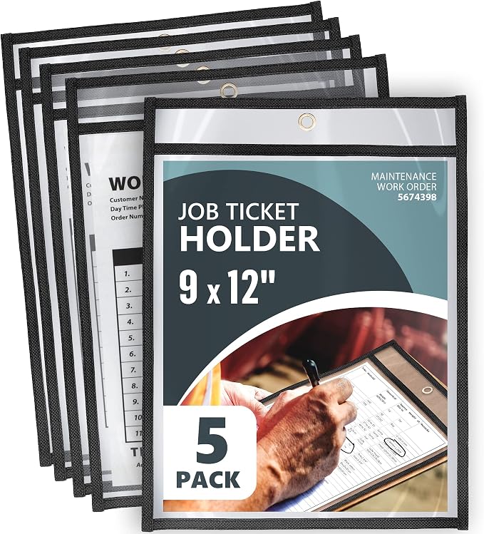 5 Pack Job Ticket Holders 9x12 by Juzari