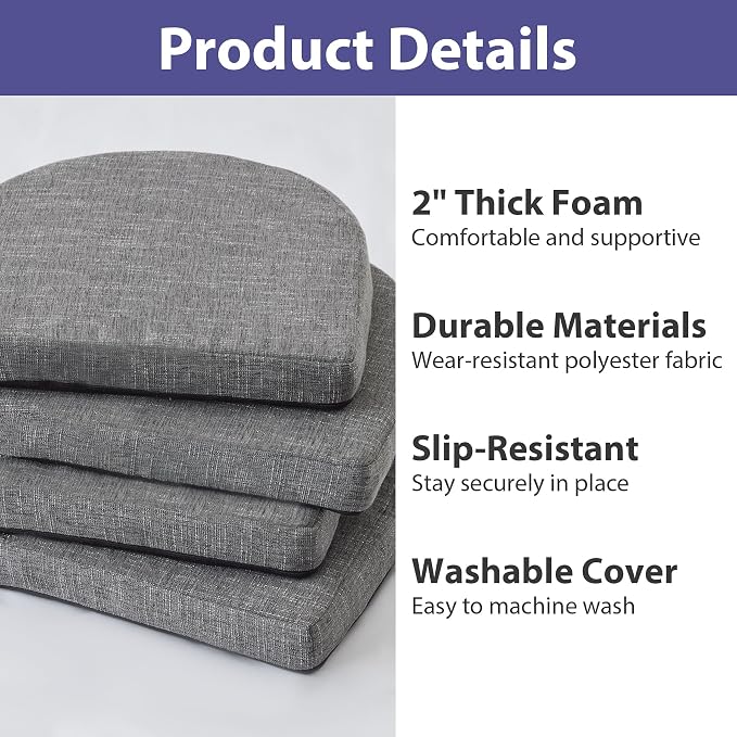 IPYNBAP Chair Cushions for Dining Chairs, Kitchen Chair Cushions, Non Slip - Image 2