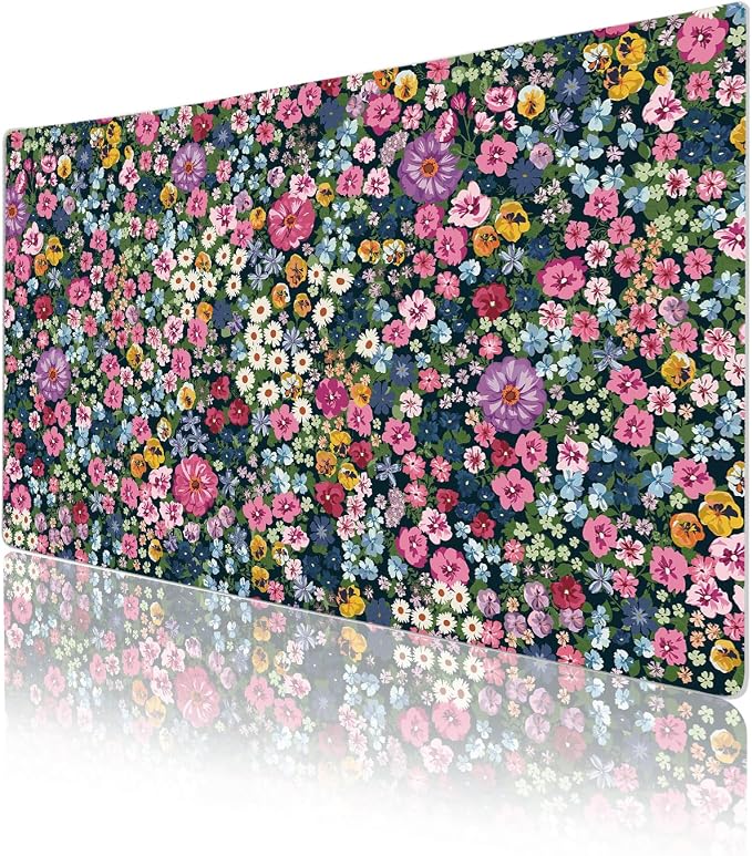 Colorful Star Large Mouse Pad, Floral Desk Mat Office Supplies, Waterproof Faux - Image 5