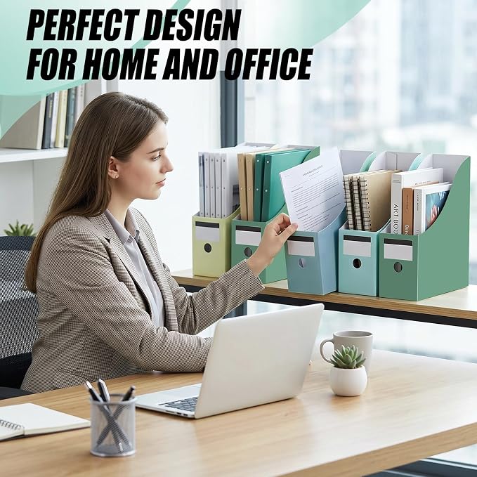 Thenshop 24 Pcs Cardboard Magazine File Holder Organizer, Desk File Organizer - Image 5