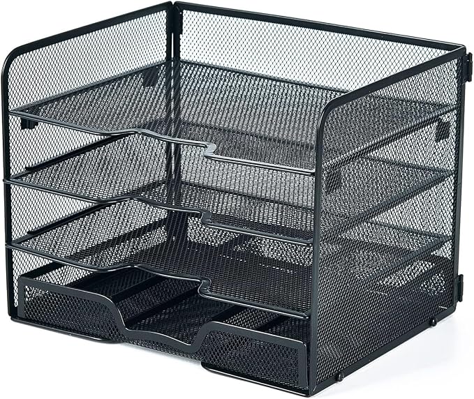 SETTFRFE 4-Tier Metal Desk Organizer-Paper Letter Tray - Image 8
