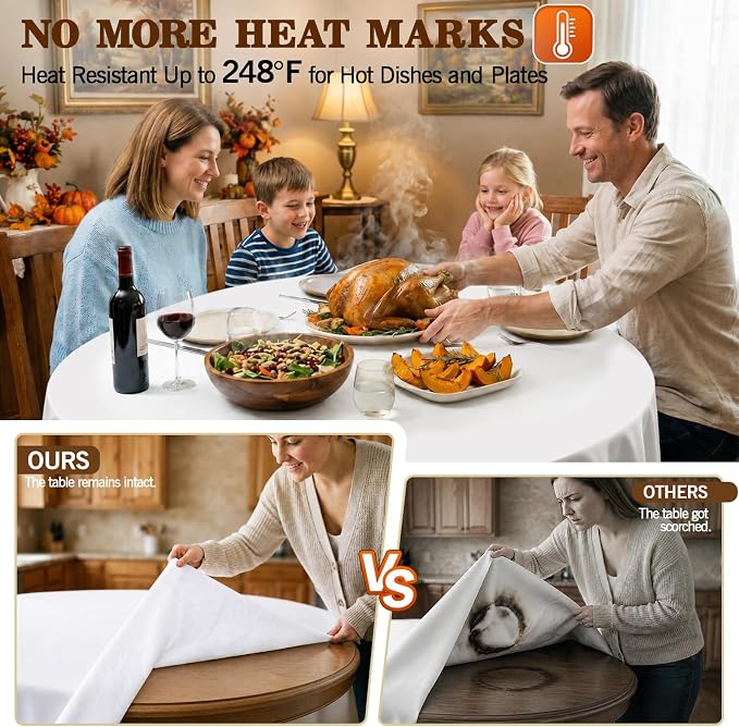 Vinyl Table Protector Pad for Dining Room, Heat Resistant&Scratch Proof - Image 4