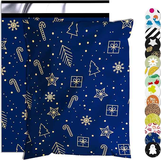 Christmas Poly Mailer 10x13 Inch 100 Pcs, Waterproof and Tear-Resistant by JOWLROEL