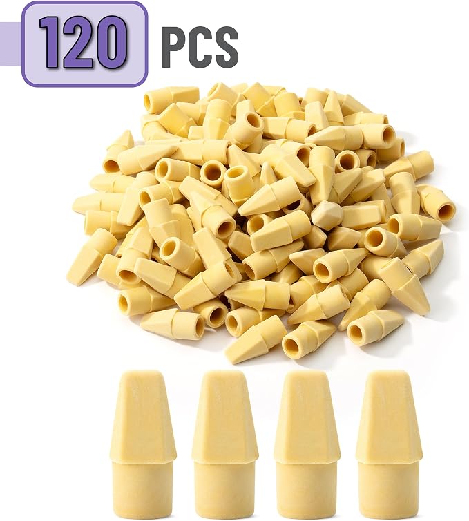 Mr. Pen- Pencil Eraser Toppers, 120 Pack, Cap Erasers | Pencil Top Erasers - Image 2