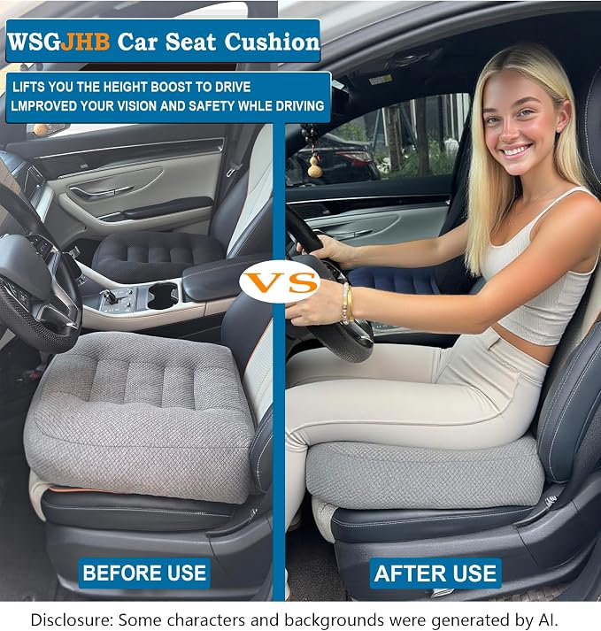 WSGJHB Office Chair Cushion Pillow Adult Car Booster Seat Cushions | Seat - Image 3