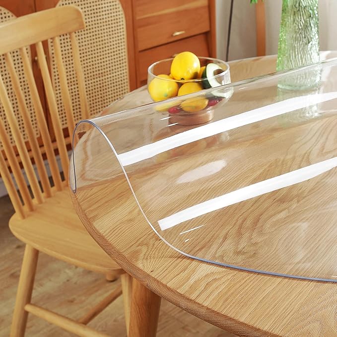 Warmstar Clear Table Protector 2mm Thick, Dia.47 Inch Round Clear Table Cover - Image 5