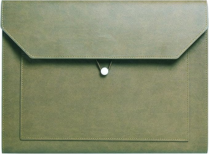 PU Leather A4 File Folder Document Holder 2 Pockets Portfolio Envelope Folder by yufocusqc