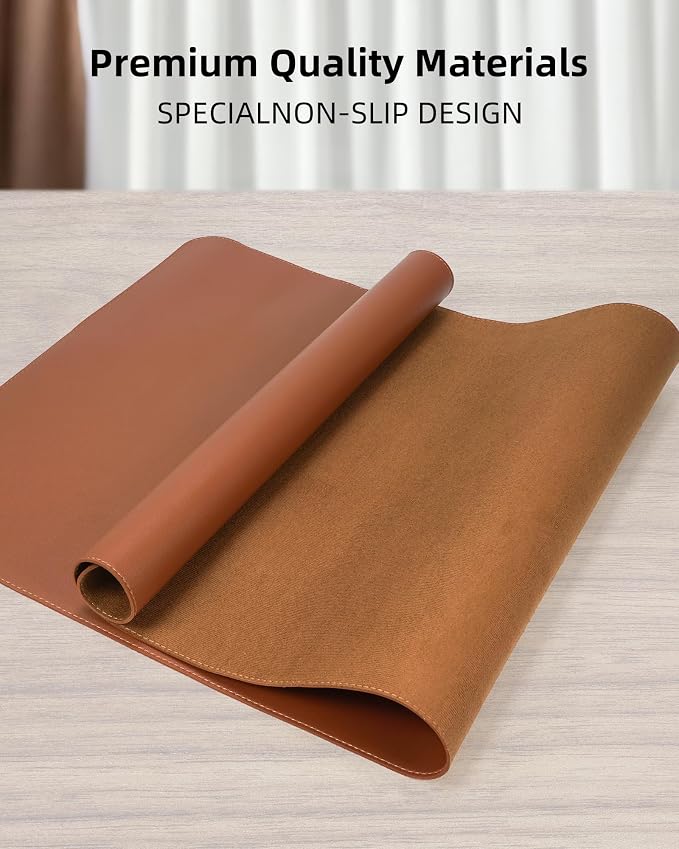 Large Desk Mat - 48" x 17"Leather Desk Pad Protector, Office Desk Mat, Non-Slip - Image 2