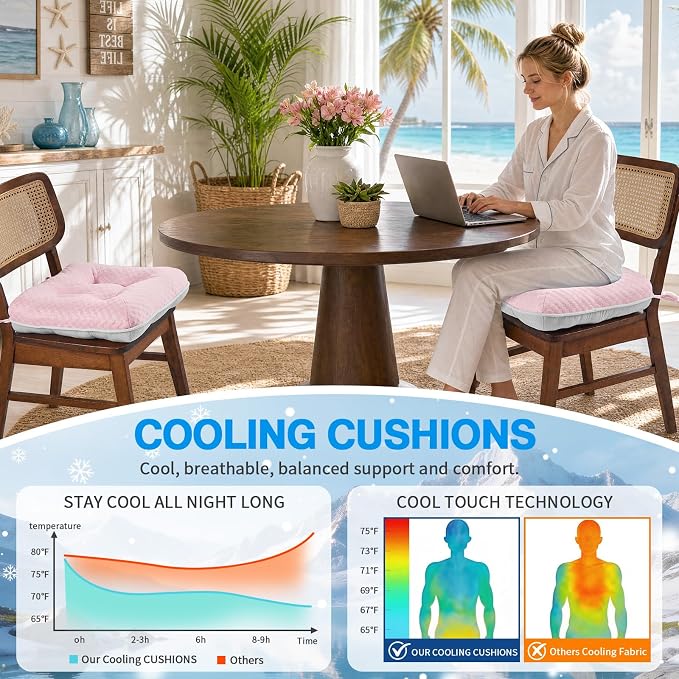BETU Cooling Chair Cushions Set of 6, 3.5” Thick Seat Cushions, Breathable - Image 2