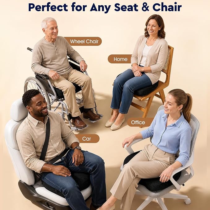 TushGuard Office/ Car Seat Cushion, Non-Slip Sciatica & Back Coccyx Tailbone - Image 7
