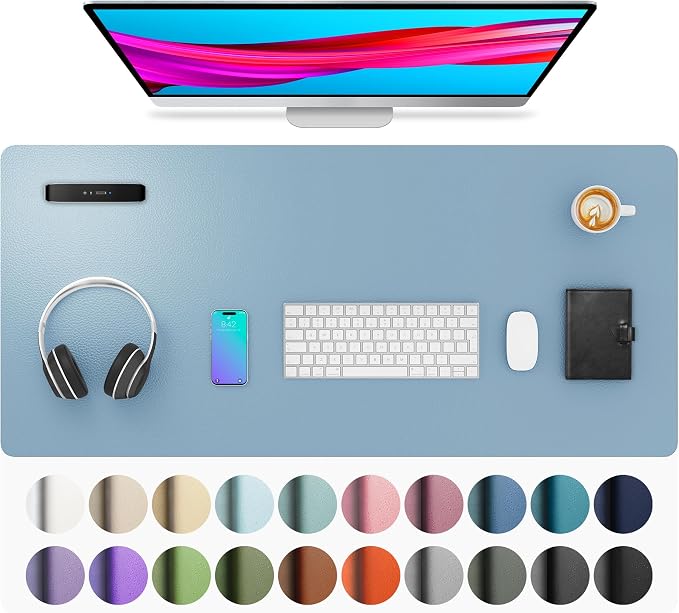 Aothia Faux Leather Desk Mat, Waterproof Desk Pad | One large surface by AothiaSimpleNaturalUnique