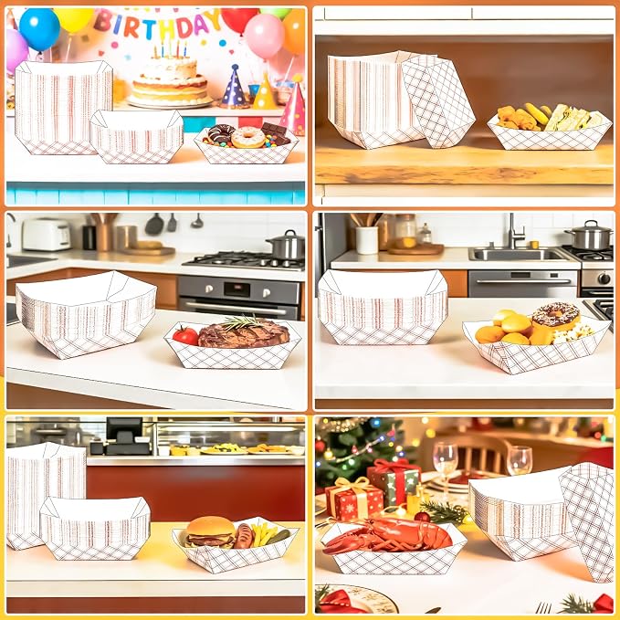 100 Pack Extra Large 4Lb Paper Food Boats Trays Disposable Paper Boat Containers - Image 5