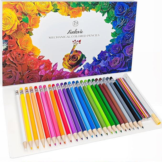 24 Mechanical Colored Pencils by FUNLAVIE