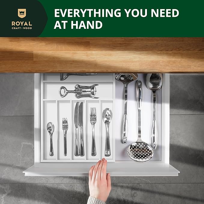 ROYAL CRAFT WOOD Luxury Bamboo Kitchen Drawer Organizer - Image 5