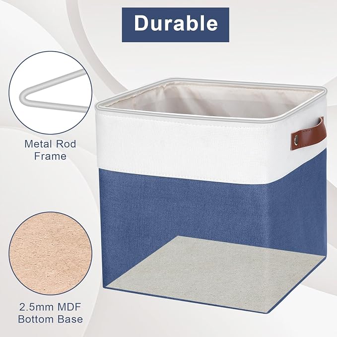 Bagnizer Collapsible Fabric Storage Cubes 11x11 Cube Storage Bins, 4 Pack - Image 5