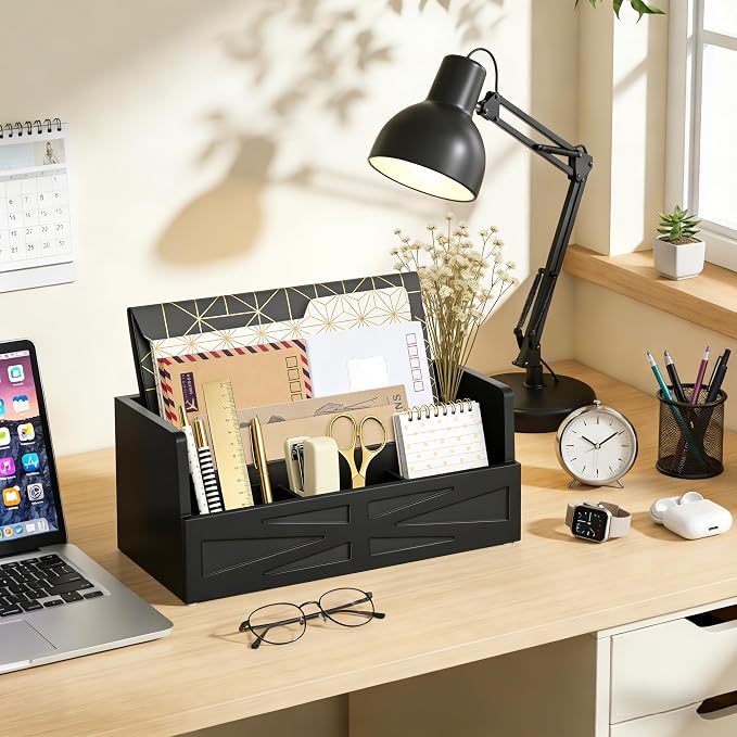 Mail Organizer Countertop, Wood Mail Holder Sorter - Image 3