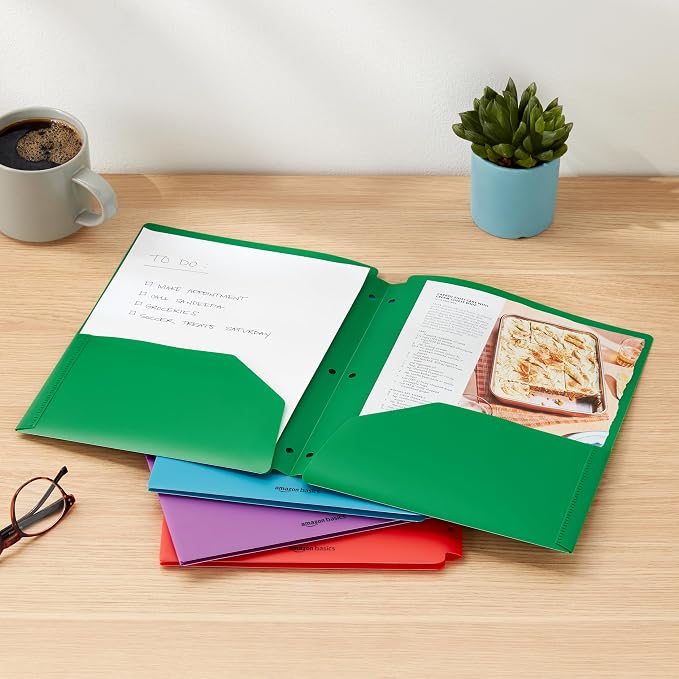 Amazon Basics Plastic 3-Hole Punch File Folders - Image 7