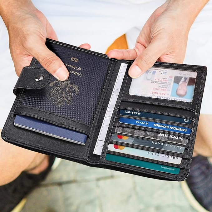 Polare Luxury RFID Blocking Leather Passport Holder Travel Wallet - Image 2