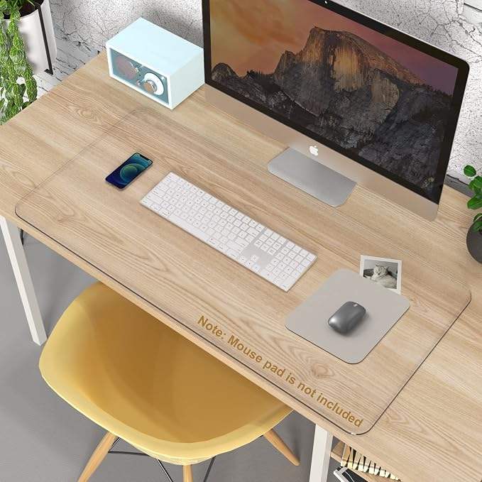 Oterri Clear Writing Desk Pad, 35.4’’x17” Heat Resistant Waterproof PVC Round - Image 6