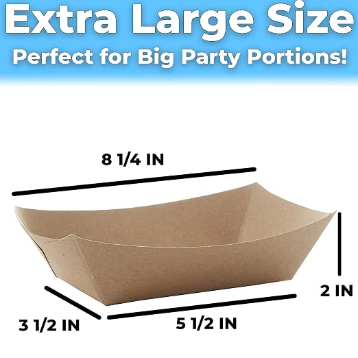 Eco Friendly USA-Made 3lb Food Holder Trays 250 Pk. Compostable Kraft Paper - Image 6