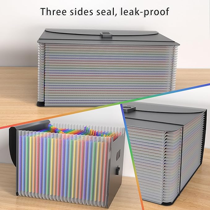 25 Pockets Expanding File Folders, Accordion File Organizer, Portable Filing Box - Image 4