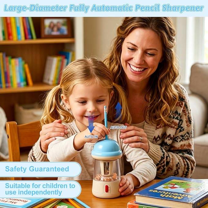 Rechargeable Electric Pencil Sharpener, 6-12mm Auto in & Out Fully Automatic - Image 2