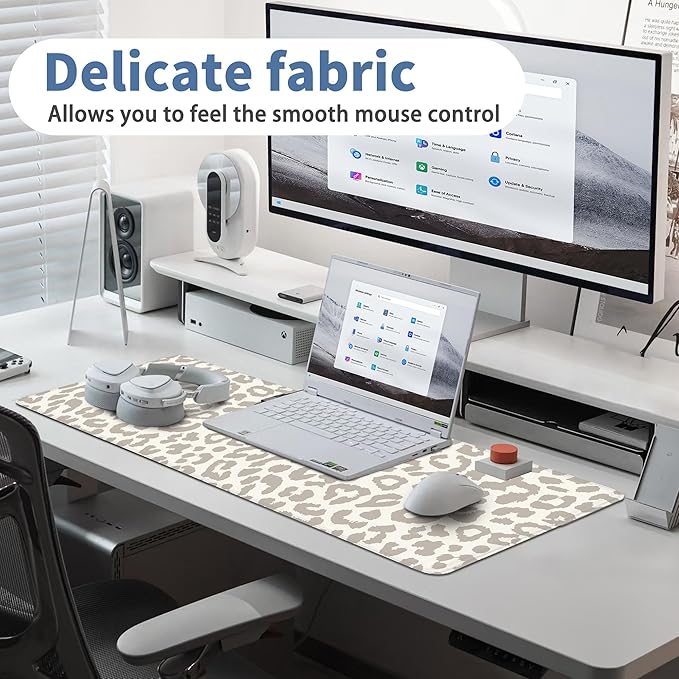 Leopard Print Mouse Pad Large Desk Mat Extended Keyboard Mouse Pad Cute XL - Image 5