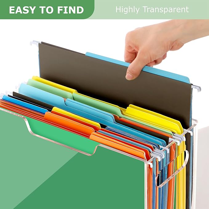 DINGHUO Acrylic File Organizer for Desk, Letter Size Hanging File Folder Holder - Image 7