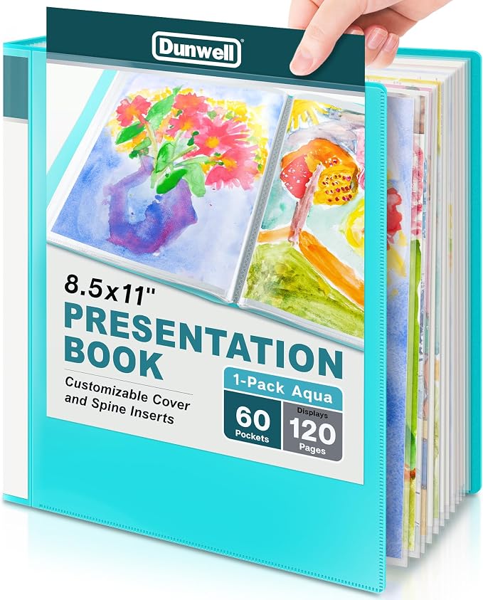 Dunwell Presentation Binder 60-Pocket, Displays 120 Pages, 8.5x11 Portfolio by Dunwell