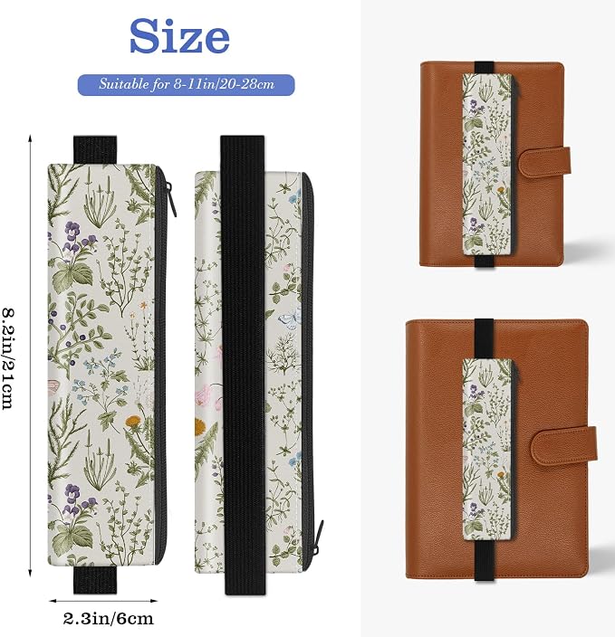 4 Pack Elastic Pen Holder for Notebook, Prints Pen Pouch - Image 3
