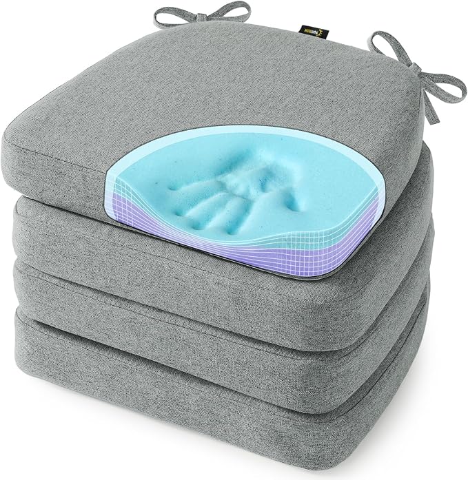 SUNROX Cooling Gel Memory Foam Chair Cushions, 2.6" Thick U-Shaped Dual-Layer by SUNROX