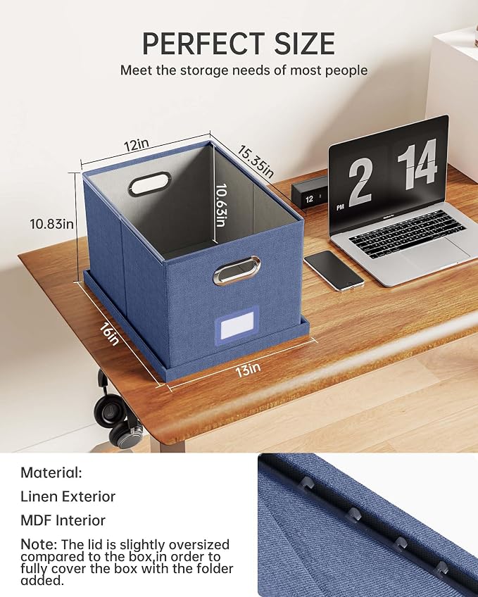 Oterri 2 Pack File Storage Organizer, Document Organizer, Portable File Box - Image 3