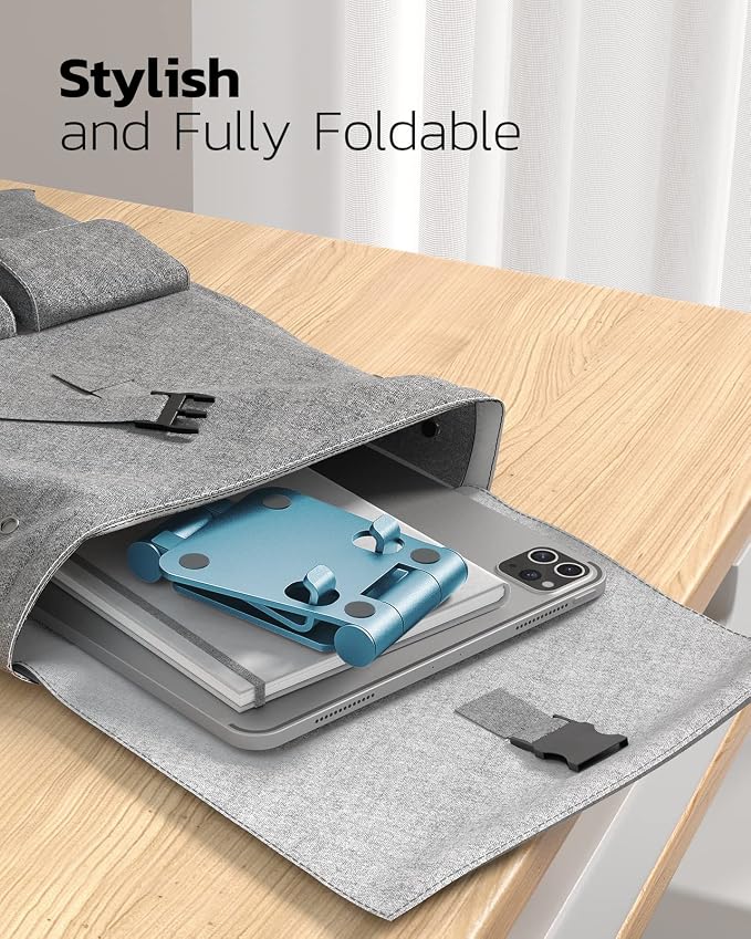 Nulaxy Dual Folding Cell Phone Stand, Fully Adjustable Foldable Desktop Phone - Image 5