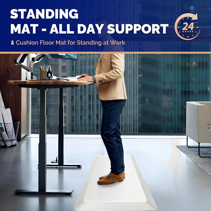 FEATOL Anti Fatigue Mats for Standing, 9/10 Extra Thick Ergonomic Standing Desk - Image 2